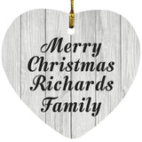 Merry Christmas Richards Family - Heart Ornament F