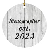 Stenographer Established Est. 2023 - Circle Ornament F