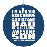 Proud Executive Assistant Dad Of Awesome Son - Circle Ornament
