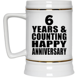 Happy 6th Anniversary 6 Years & Counting - Beer Stein