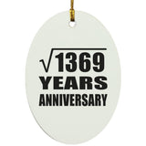 37th Anniversary Square Root of 1369 Years Anniversary - Oval Ornament