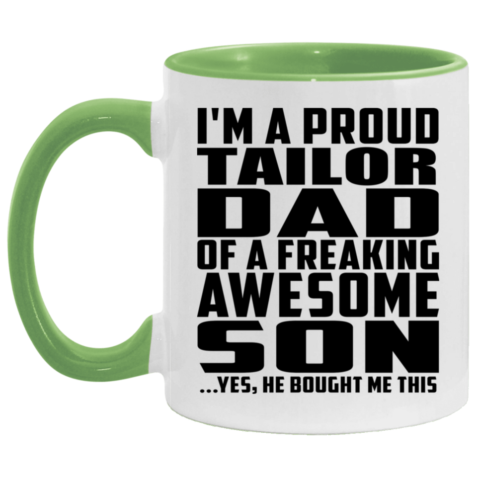 Proud Tailor Dad Of Awesome Son - 11oz Accent Mug Green