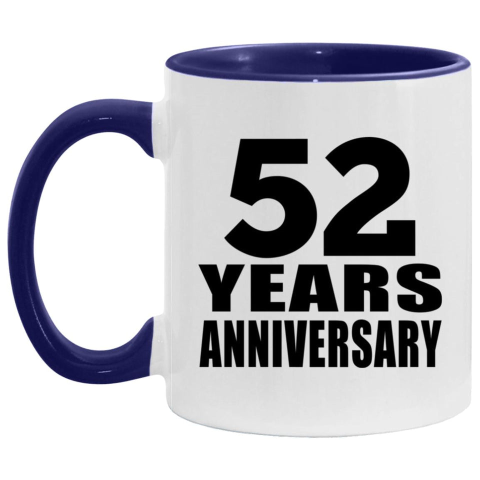 52nd Anniversary 52 Years - 11oz Accent Mug Purple