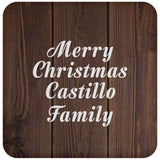 Merry Christmas Castillo Family - Drink Coaster D