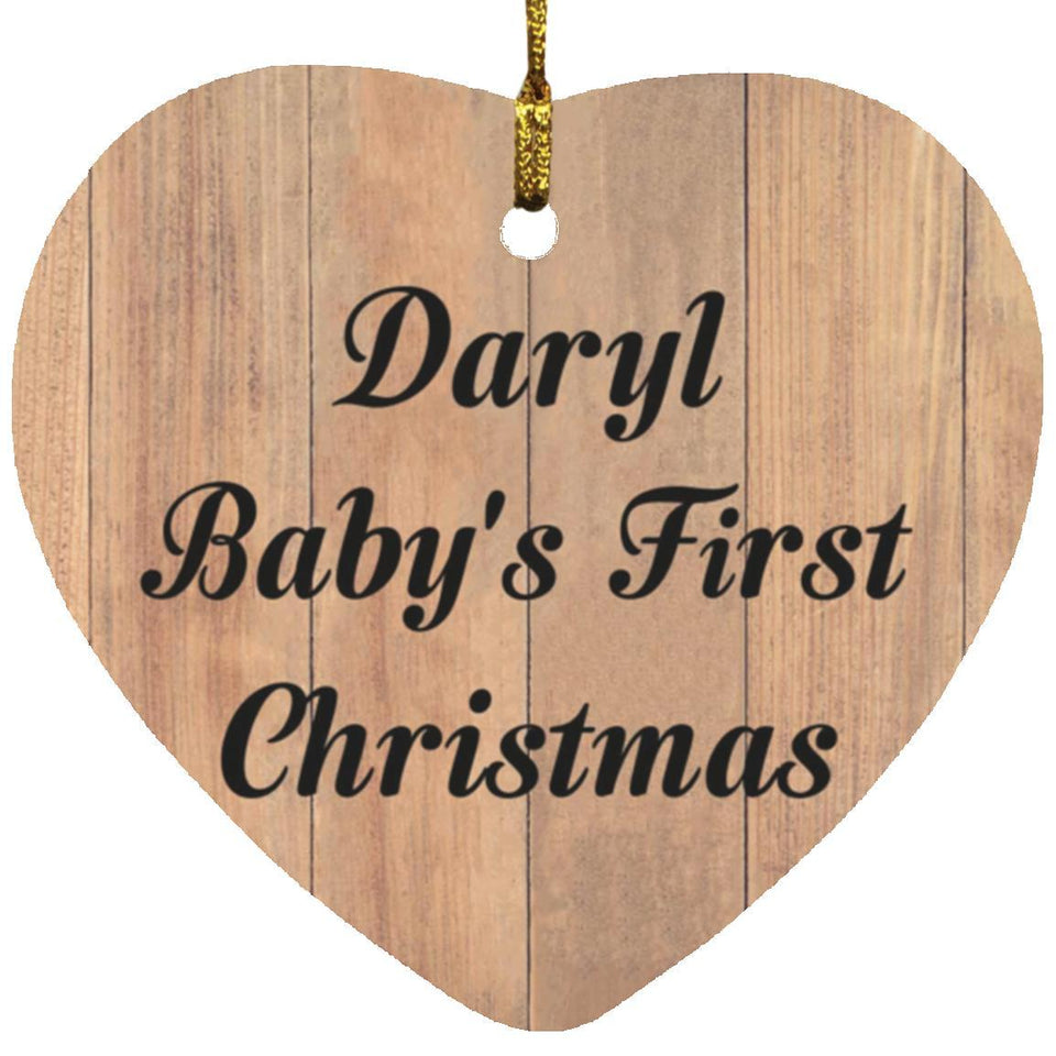 Daryl Baby's First Christmas - Heart Ornament C