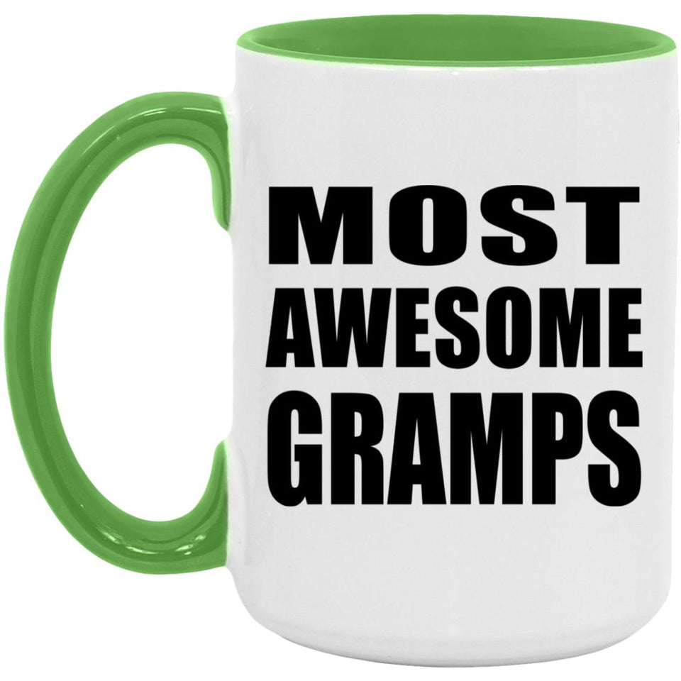 Most Awesome Gramps - 15oz Accent Mug Green