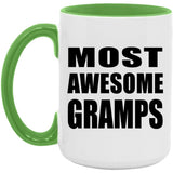 Most Awesome Gramps - 15oz Accent Mug Green