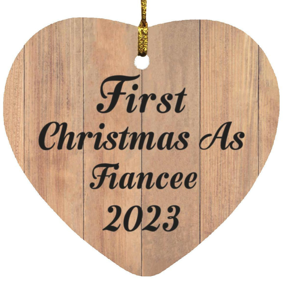 First Christmas As Fiancee 2023 - Heart Ornament C
