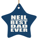 Neil Best Dad Ever - Star Ornament