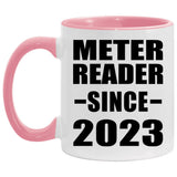 Meter Reader Since 2023 - 11oz Accent Mug Pink