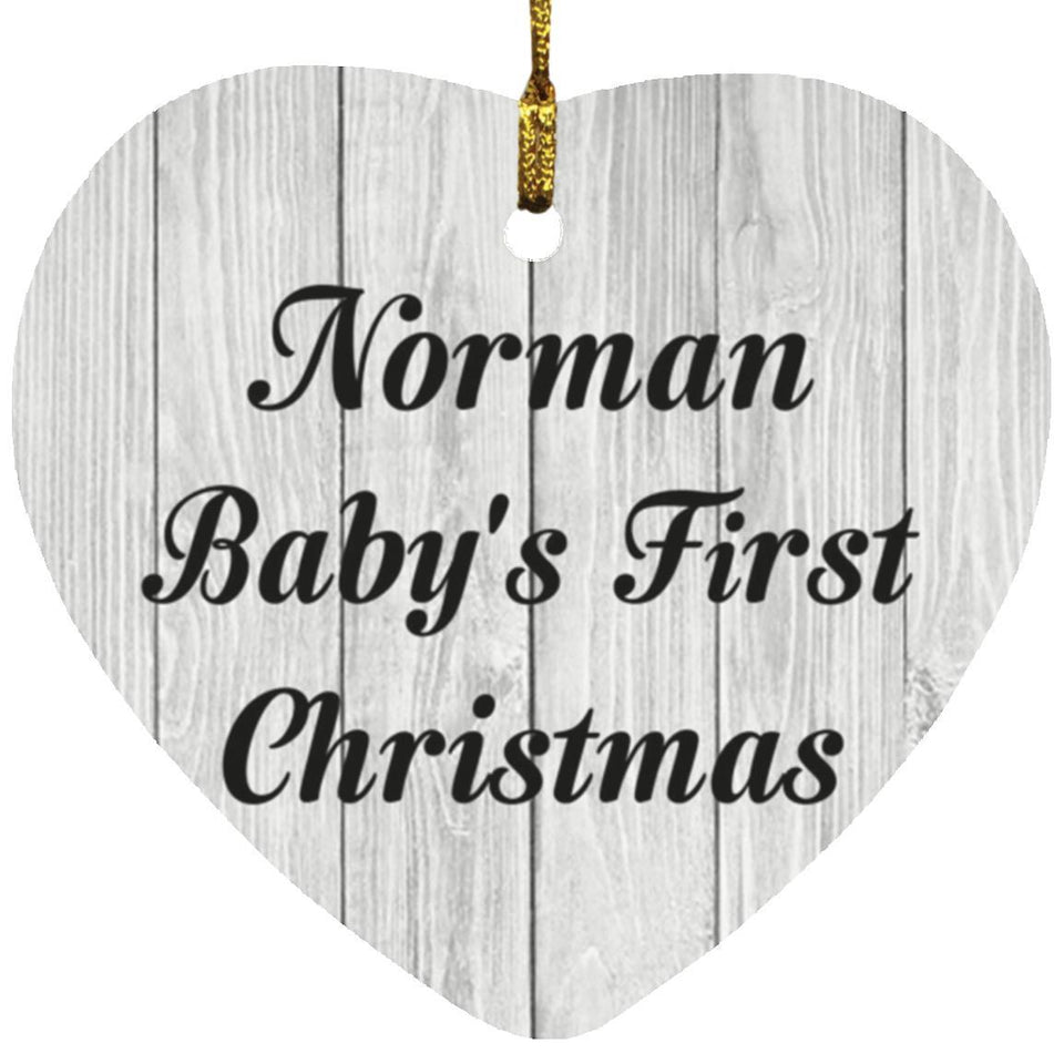 Norman Baby's First Christmas - Heart Ornament F