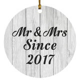 7th Anniversary Mr & Mrs Since 2017 - Circle Ornament F