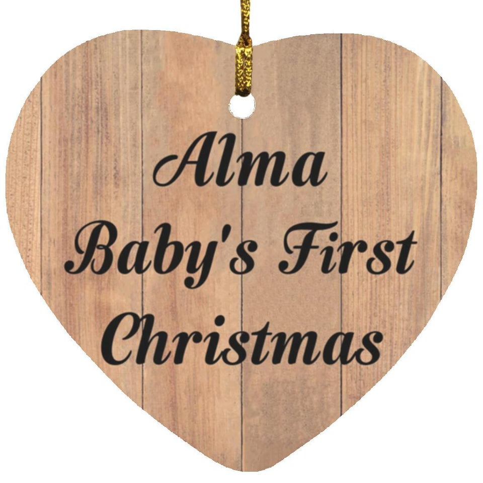 Alma Baby's First Christmas - Heart Ornament C