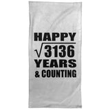 Happy 56th Anniversary Square Root of 3136 Years & Counting - Hand Towel