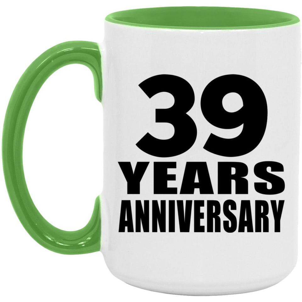 39th Anniversary 39 Years Anniversary - 15oz Accent Mug Green