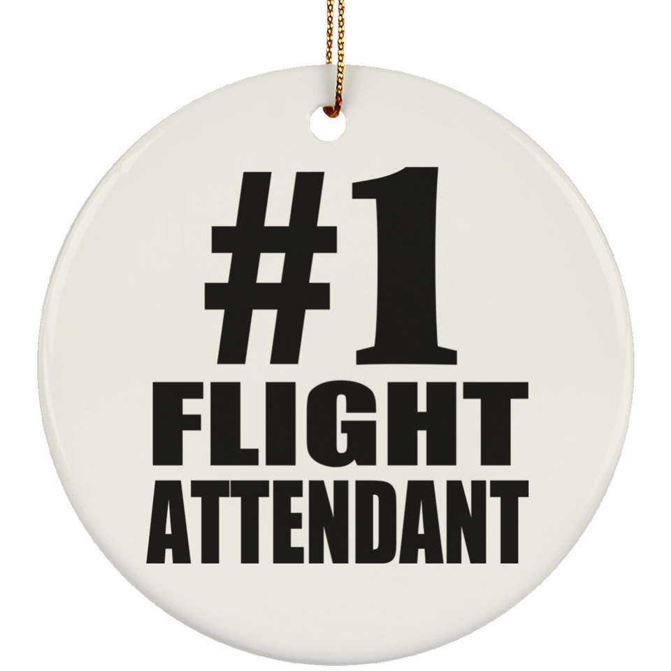 Number One #1 Flight Attendant - Circle Ornament