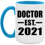 Doctor Established EST. 2021 - 15oz Accent Mug Blue