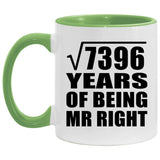86th Anniversary Square Root of 7396 Years of Being Mr Right - 11oz Accent Mug Green