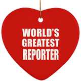 World's Greatest Reporter - Heart Ornament