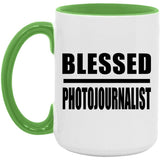 Blessed Photojournalist - 15oz Accent Mug Green