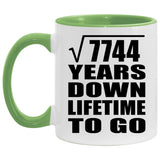 88th Anniversary Square Root of 7744 Years Lifetime To Go - 11oz Accent Mug Green