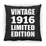 108th Birthday Vintage 1916 Limited Edition - Throw Pillow Black