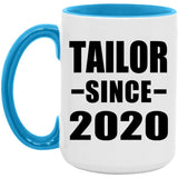 Tailor Since 2020 - 15oz Accent Mug Blue