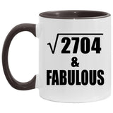 52nd Birthday Square Root of 2704 & Fabulous - 11oz Accent Mug Black