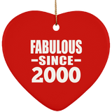 24th Birthday Fabulous Since 2000 - Heart Ornament