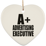 A+ Advertising Executive - Heart Ornament