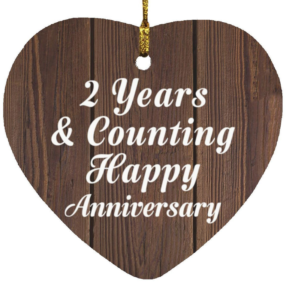 Happy 2nd Anniversary 2 Years & Counting - Heart Ornament D
