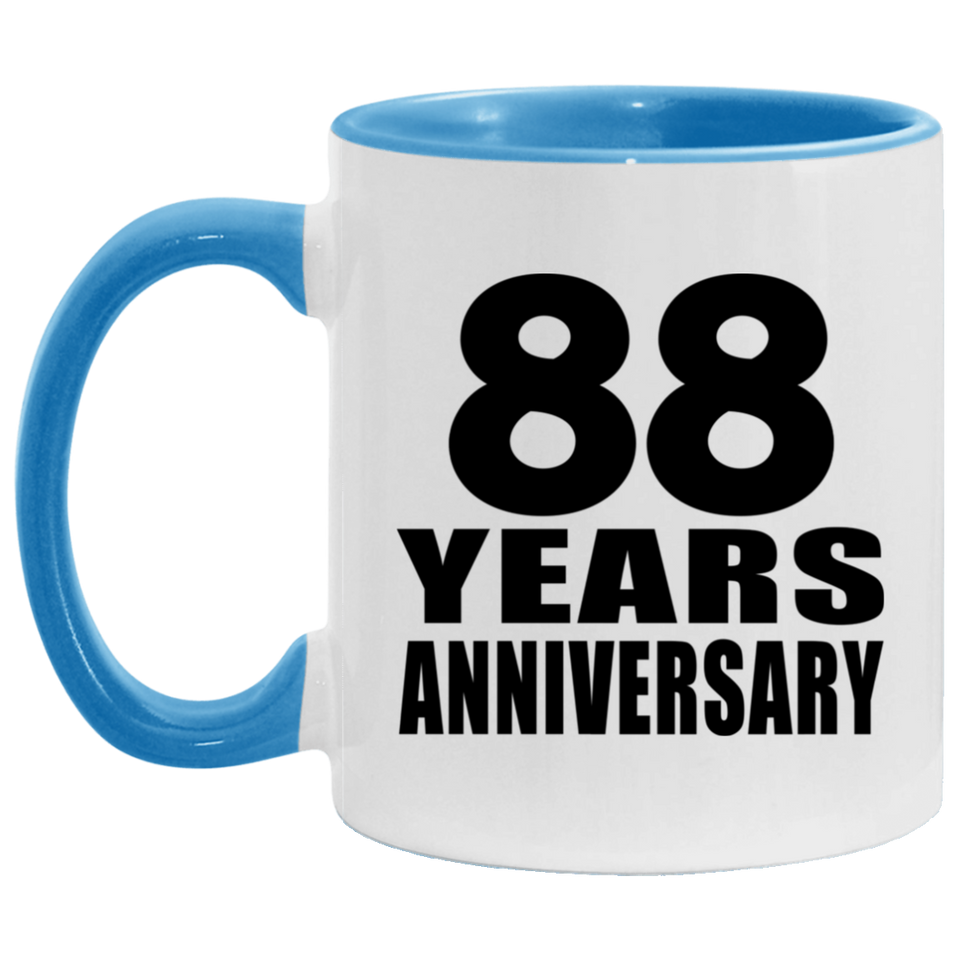 88th Anniversary 88 Years - 11oz Accent Mug Blue