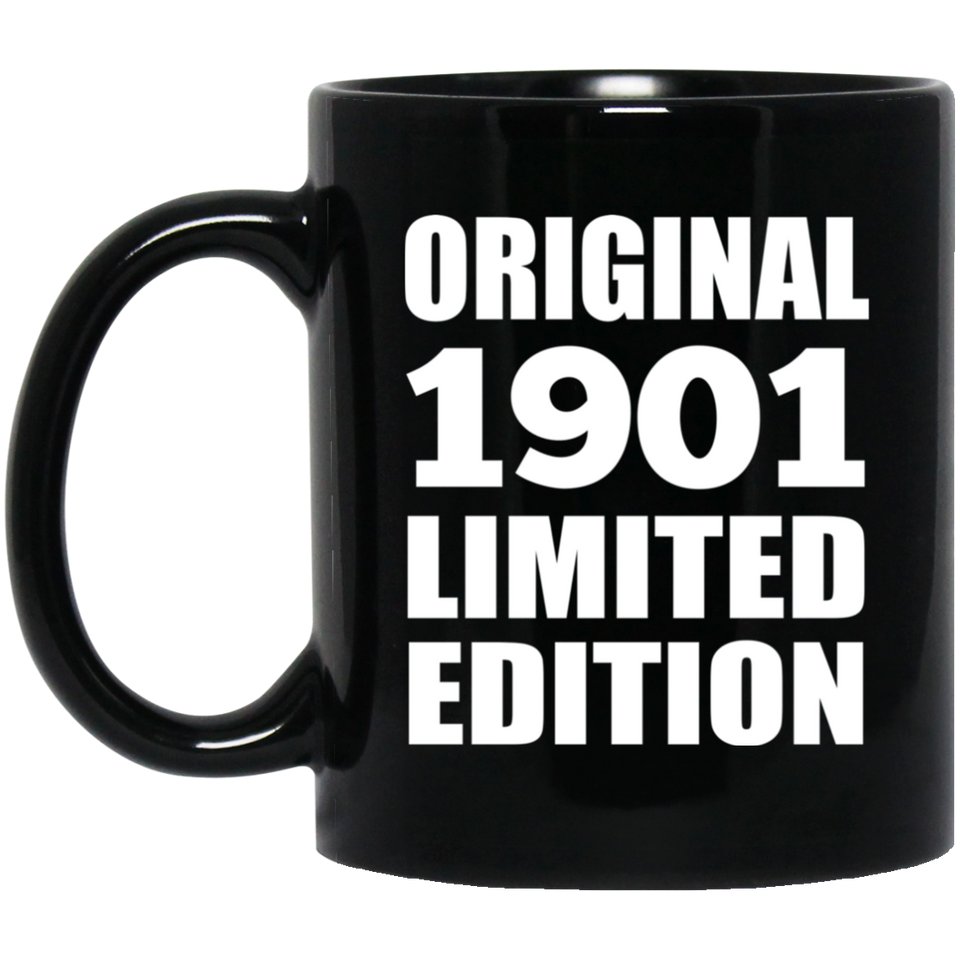 123rd Birthday Original 1901 Limited Edition - 11oz Coffee Mug Black