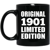 123rd Birthday Original 1901 Limited Edition - 11oz Coffee Mug Black