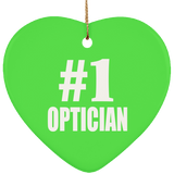 Number One #1 Optician - Heart Ornament