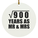 30th Anniversary Square Root of 900 Years As Mr & Mrs - Circle Ornament