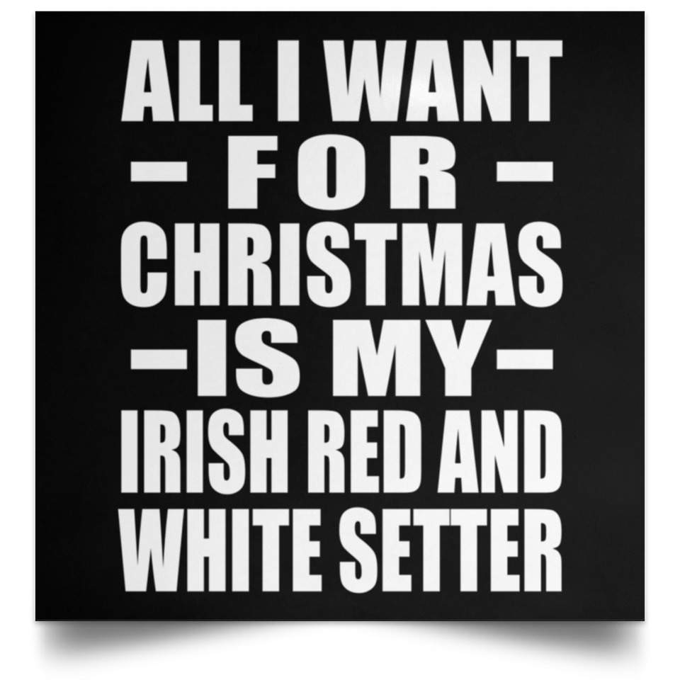 All I Want For Christmas Is My Irish Red And White Setter - Poster Square