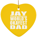 Jay World's Okayest Dad - Heart Ornament