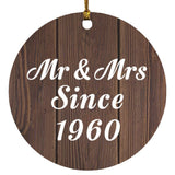 64th Anniversary Mr & Mrs Since 1960 - Circle Ornament D