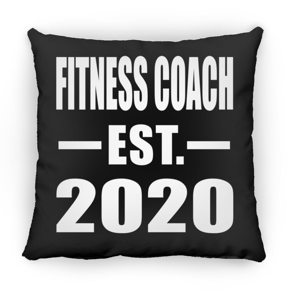 Fitness Coach Established EST. 2020 - Throw Pillow Black