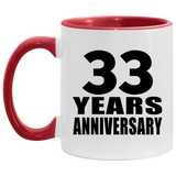 33rd Anniversary 33 Years - 11oz Accent Mug Red