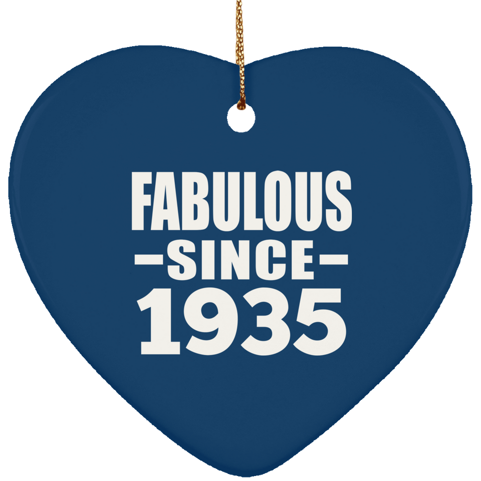 89th Birthday Fabulous Since 1935 - Heart Ornament