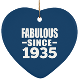 89th Birthday Fabulous Since 1935 - Heart Ornament