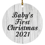 Baby's First Christmas 2021 - Circle Ornament F