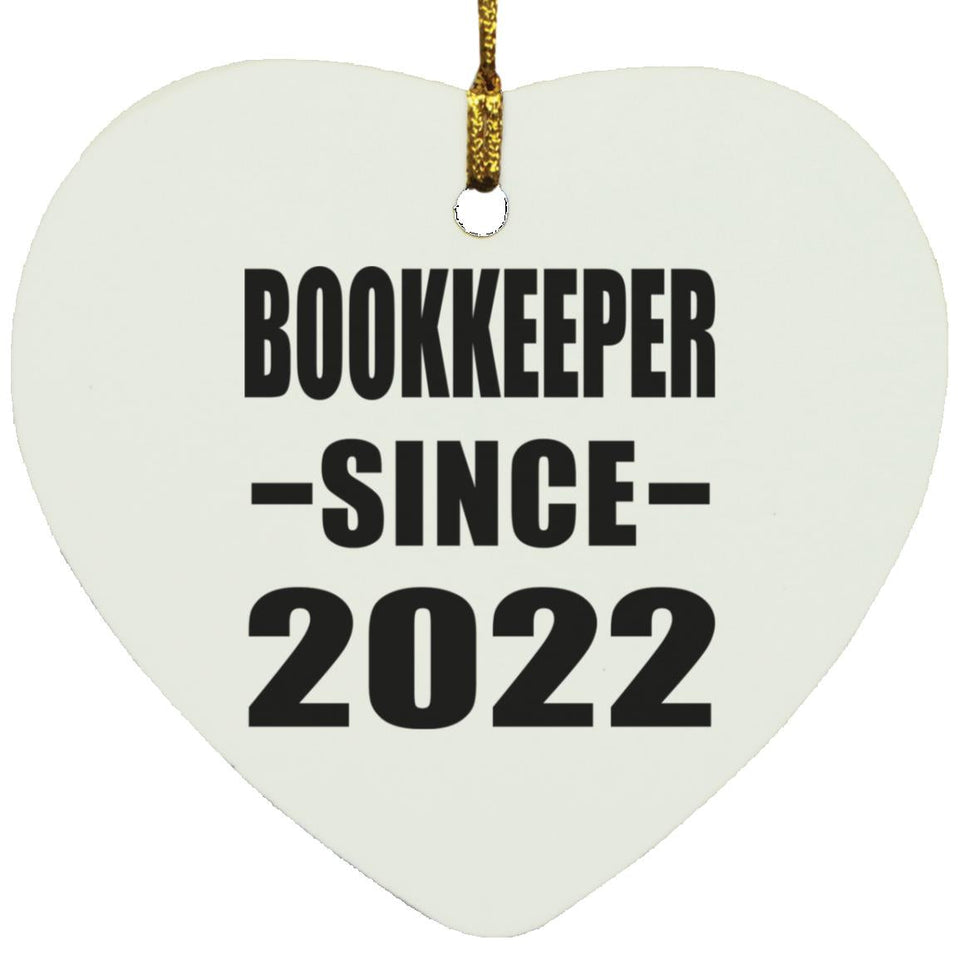 Bookkeeper Since 2022 - Heart Ornament