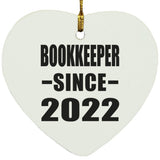 Bookkeeper Since 2022 - Heart Ornament