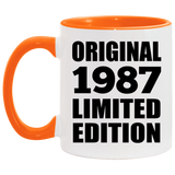 37th Birthday Original 1987 Limited Edition - 11oz Accent Mug Orange