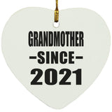 Grandmother Since 2021 - Heart Ornament