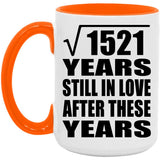 39th Anniversary Square Root of 1521 Years Still In Love - 15oz Accent Mug Orange
