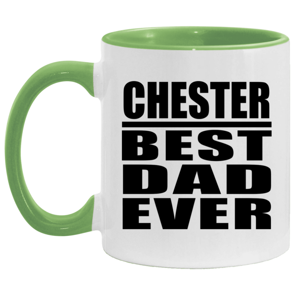 Chester Best Dad Ever - 11oz Accent Mug Green
